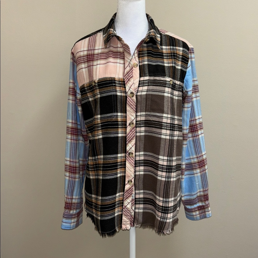 Rails Brando Chelsea Plaid Color-block Flannel Button Down Shirt Size Small